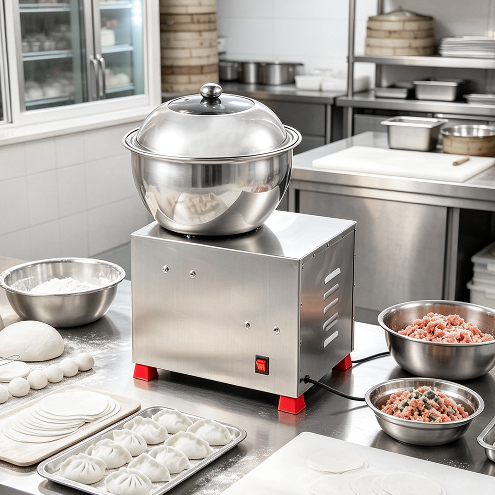 35kg Bowl Type Dough Mixer, Heavy-Duty Commercial All Stainless Steel Dual-Purpose Dough & Stuffing Mixing Machine