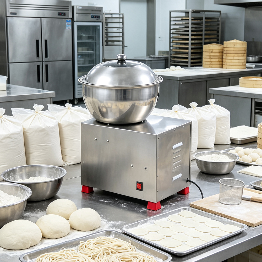 55KG Bowl Type Commercial Stainless Steel Dual-Use Dough & Stuffing Mixer