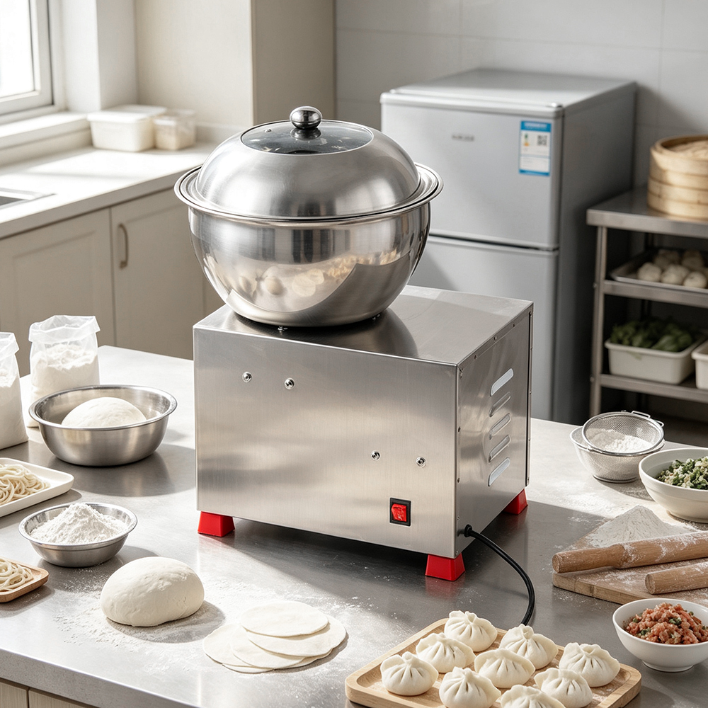 Full Stainless Steel 8kg Bowl Style Dough Mixer Two-in-One for Flour Kneading & Meat Filling Mixing