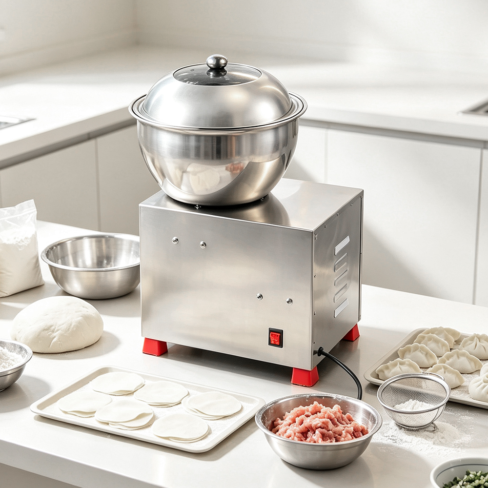 5kg Bowl Type Dough Mixer, Commercial All Stainless Steel Dual-Purpose Dough & Stuffing Mixing Machine